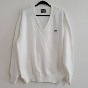 Vantage Custom Classics V-neck Pullover Sweater embroidered Lite Beer
